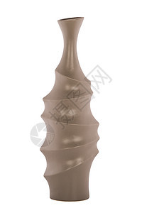 白色背景的美丽陶瓷花瓶工艺艺术装饰品装饰奢华文化传统陶器精制黏土图片