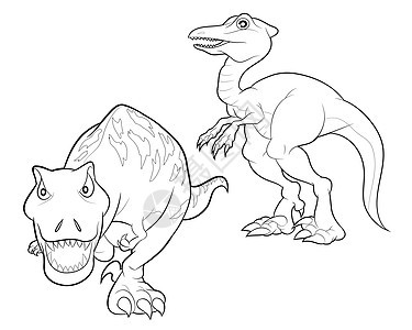 恐龙卡通线性背景图片