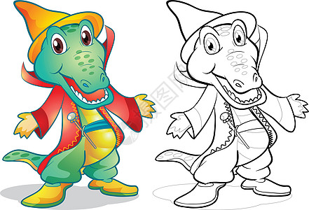 奇幻吉祥物鳄鱼漫画图片