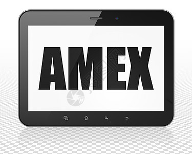 股票市场指数概念 Tablet Pc 计算机与 Amex 在 displa图片