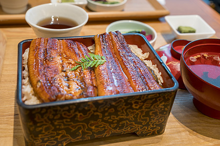 大米 乌拿胡瓜 日本菜豆盘子蔬菜用餐食物食品午餐营养鳗鱼美食筷子背景图片