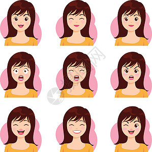 女人长头发脸情绪图片