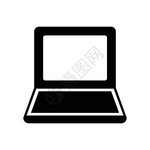笔记本电脑孤立的图标 blac图片