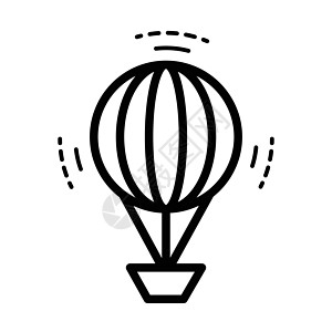 热空气气球图标线样式图片