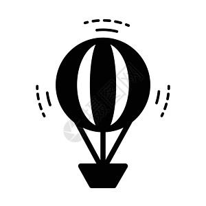 热空气气球图标黑色颜色图片