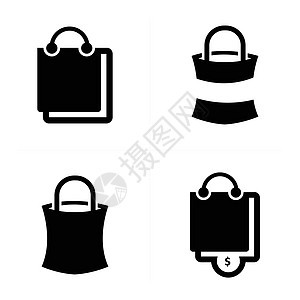 购物袋系列市场插图商品空白礼物零售纸袋盒子销售包装图片