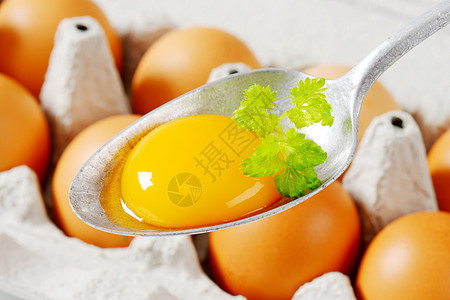 勺子上生蛋黄金属鸡蛋盒蛋盒食物汤匙图片