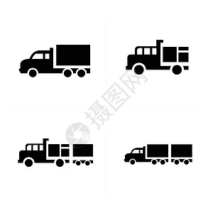 设置卡车和交通图标图片