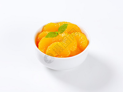中日文橘子罐头白色瓷碗片段罐装食物水果柑桔图片