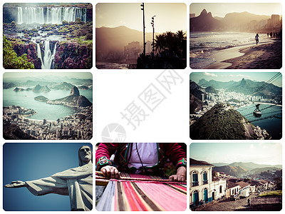 里约热内卢巴西图像拼合旅行背景m剪辑基督假期观光拼贴画收藏照片旅游城市游戏背景图片