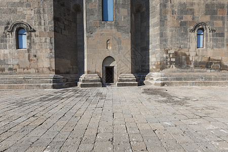 亚美尼亚Echmiadzin古教会圣赫里皮希米古教堂螺旋蓝色十字形宗教利基文化植物群市场生态圆顶背景图片
