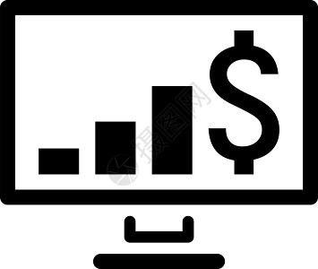 预期利润图标 商业概念 平板设计展示财务销售经济学电子商务监视器统计图表推介会生长图片