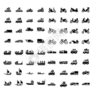汽车雨天物流和运输图示 64项插画
