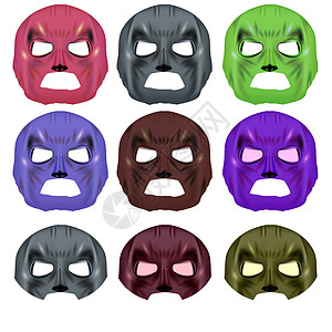 色彩多彩的超级英雄面具集图片