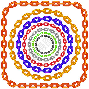 孤立的环形多彩链框架集图片