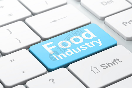 工业概念食品工业在电脑键盘背景上蓝色力量渲染车站数据按钮炼油厂工程植物工厂图片