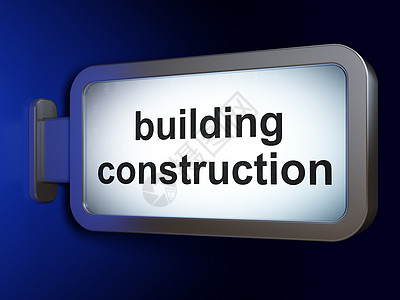 建构概念 在广告牌背景上建造建筑工程图片