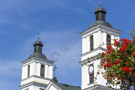 波兰苏瓦基的圣亚历山大教堂中心天空历史建筑白色教会图片