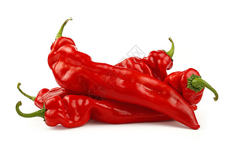 红辣椒将白色的白胡椒隔离特写红色食物辣椒烹饪团体蔬菜背景图片