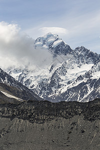 Majestic山烹饪 奥罗拉基蒙特库克国家公园表面蓝色风景旅行公园冰川地标国家假期顶峰图片