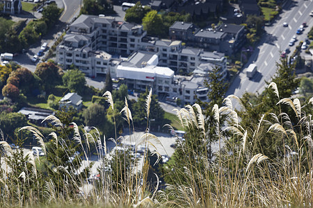 新西兰皇后城南岛湖景色 新西兰昆斯敦交通戒指高山城市天空天际滑雪景观反射旅游图片