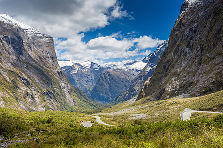 新西兰南阿尔卑斯山Fjordland国家公园旅行冰川顶峰踪迹吸引力旅游公园荒野国家峡湾图片