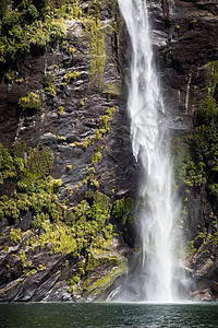 密尔福德音响 新西兰草原风景峡湾反射海洋地标天空旅游瀑布顶峰石头图片