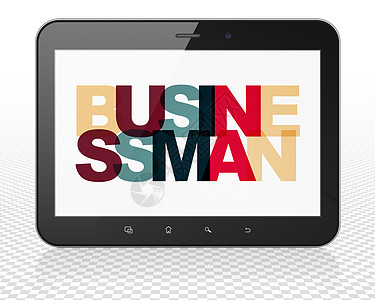 业务概念 Tablet Pc 计算机与显示的商务人士图片