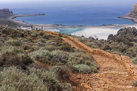 希腊克里特岛的Balos海湾 格兰沃萨地区海滩旅行支撑旅游情调晴天横幅地标海洋热带图片
