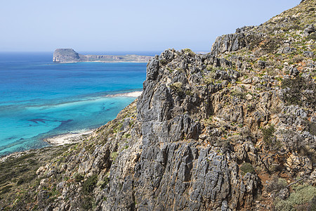 希腊克里特岛的Balos海湾 格兰沃萨地区海洋旅游海岸地标横幅情调热带旅行晴天海滩图片