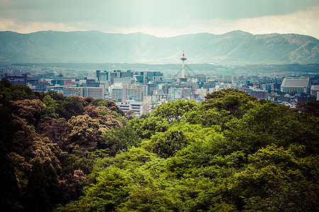 日本京都市的夜景旅游天线地标城市街道观光日落建筑建筑学天际图片