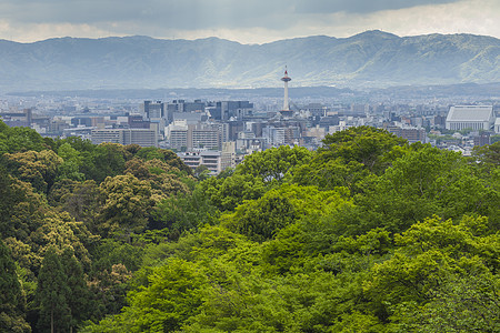 日本京都市的夜景旅行景观街道建筑城市旅游日落建筑学天线观光图片