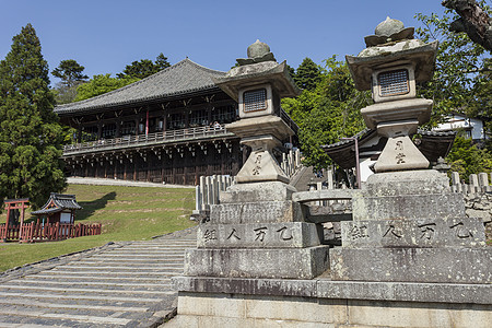 台阶的底部 进入东吉寺九津道堂楼梯旅行水平寺庙大厅多云地标游客旅游图片