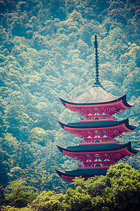 日本宫岛五层塔台历史传统崇拜建筑学神道世界寺庙神社宝塔旅行图片