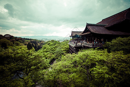 日本京都的基约米祖Dera佛教寺庙民众吸引力建筑地标遗产文化游客清水历史世界图片