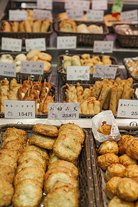 传统的亚洲食品市场 日本文化食物甜点商业异国摊位小吃蛋糕烧烤商务图片