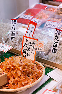 在日本的传统市场行人情调商品价格产品食物店铺街道餐厅访问图片