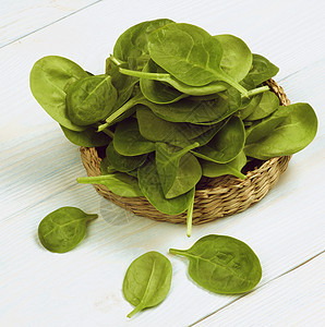 拉瓦什菠菜叶盘子饮食健康饮食生食浅蓝色食物叶子蔬菜背景素食图片