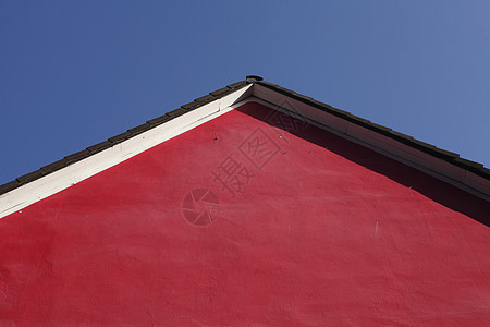红屋墙 盖子 屋顶蓝天建筑学山墙住宅屋面房子房地产红色房屋图片