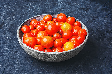 樱桃番茄菜厨房蔬菜盐渍食物香料红色乡村罐装装罐图片