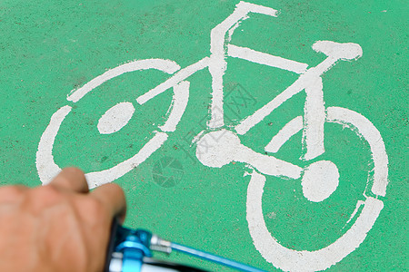 自行车路标志牌单线黑色旅行人行道绿色街道方式陆地车轮交通图片