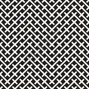 编织无缝模式 时尚的重复纹理 黑白几何矢量图篮子包装风格材料网络条纹织物白色创造力插图图片