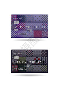 无现金信用卡计算和黑色紫色图片
