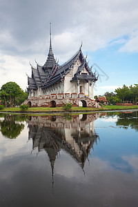 泰国寺庙天空佛塔旅行地标佛教徒城市建筑明信片建筑学宗教图片