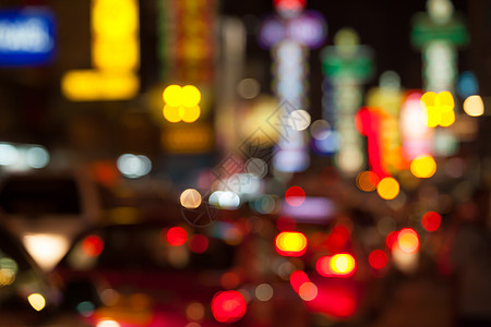夜间模糊无焦点的城市视图生活建筑人群市中心商业出租车景观购物旅游交通图片