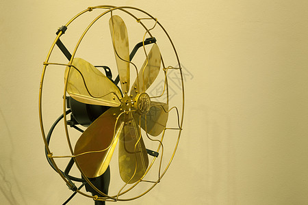 美丽的金古金黄铜风扇刀片鼓风机黄铜空气微风古董冷却器金属气候呼吸机图片