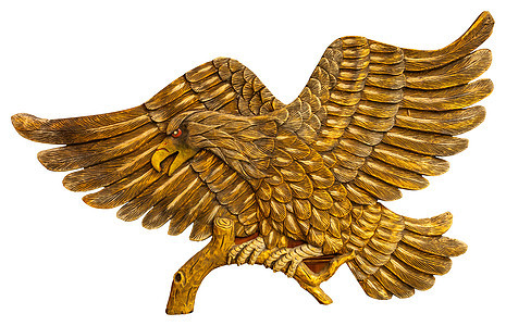 泰国风格的金鸟雕刻孤立图片