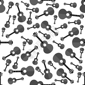 吉他剪影无缝背景岩石笔记音乐会五线谱音乐旋律乐队烦恼字符串俱乐部图片