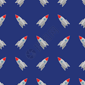 太空火箭在蓝天无缝模式中飞行图片
