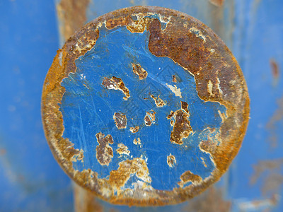 蓝色金属圆环圆环生锈金属型背景